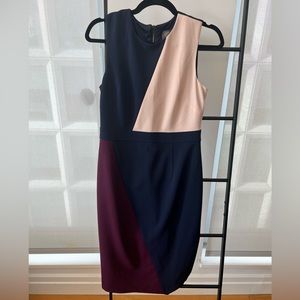 Vince Camuto Scuba Colorblock Sheath Dress - Size 4 - Purple/Blue